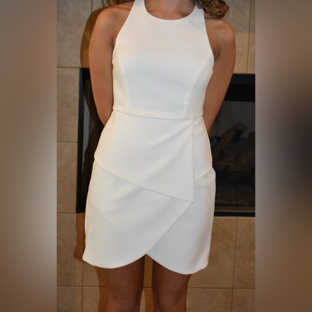 BCBG Asymmetrical White Dress